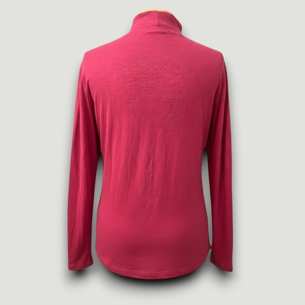 Croft & Barrow Top Womens M Cotton Pink Casual Modest Minimalist Mock Neck - Picture 3 of 7